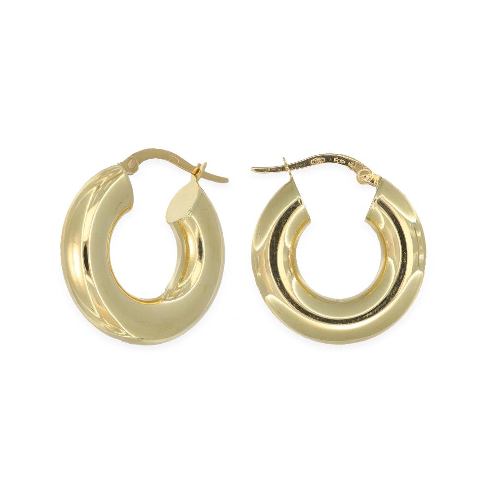 Orecchini Cerchi Bold in Oro Giallo 18 Kt