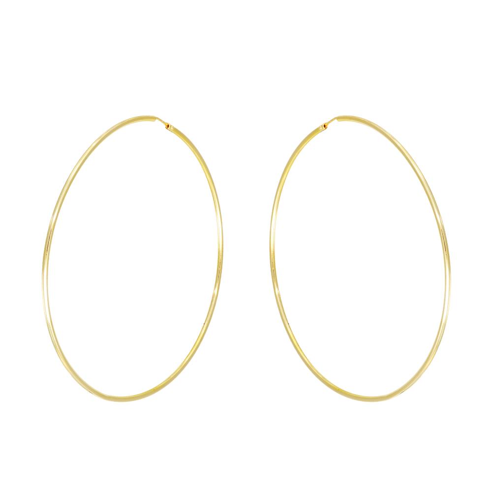 Orecchini Cerchi Grandi in Oro Giallo 18 Kt