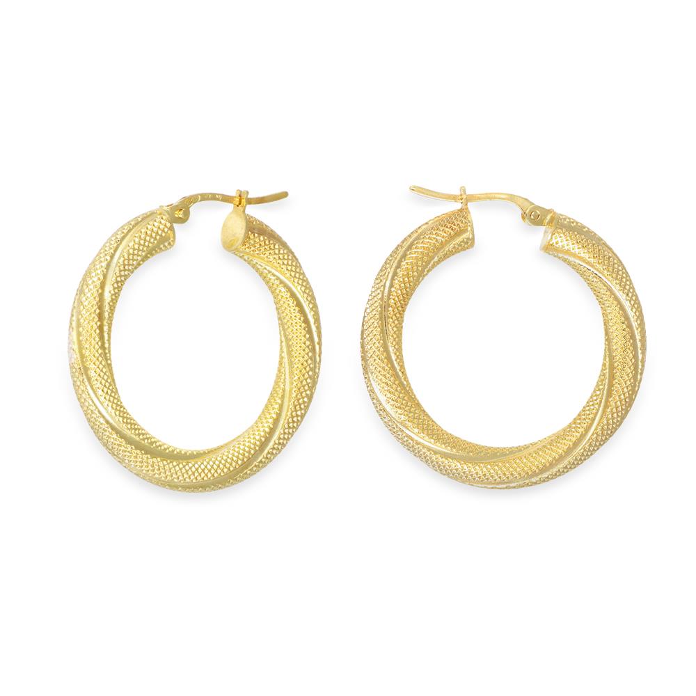 Orecchini Cerchi in Oro Giallo 18 Kt