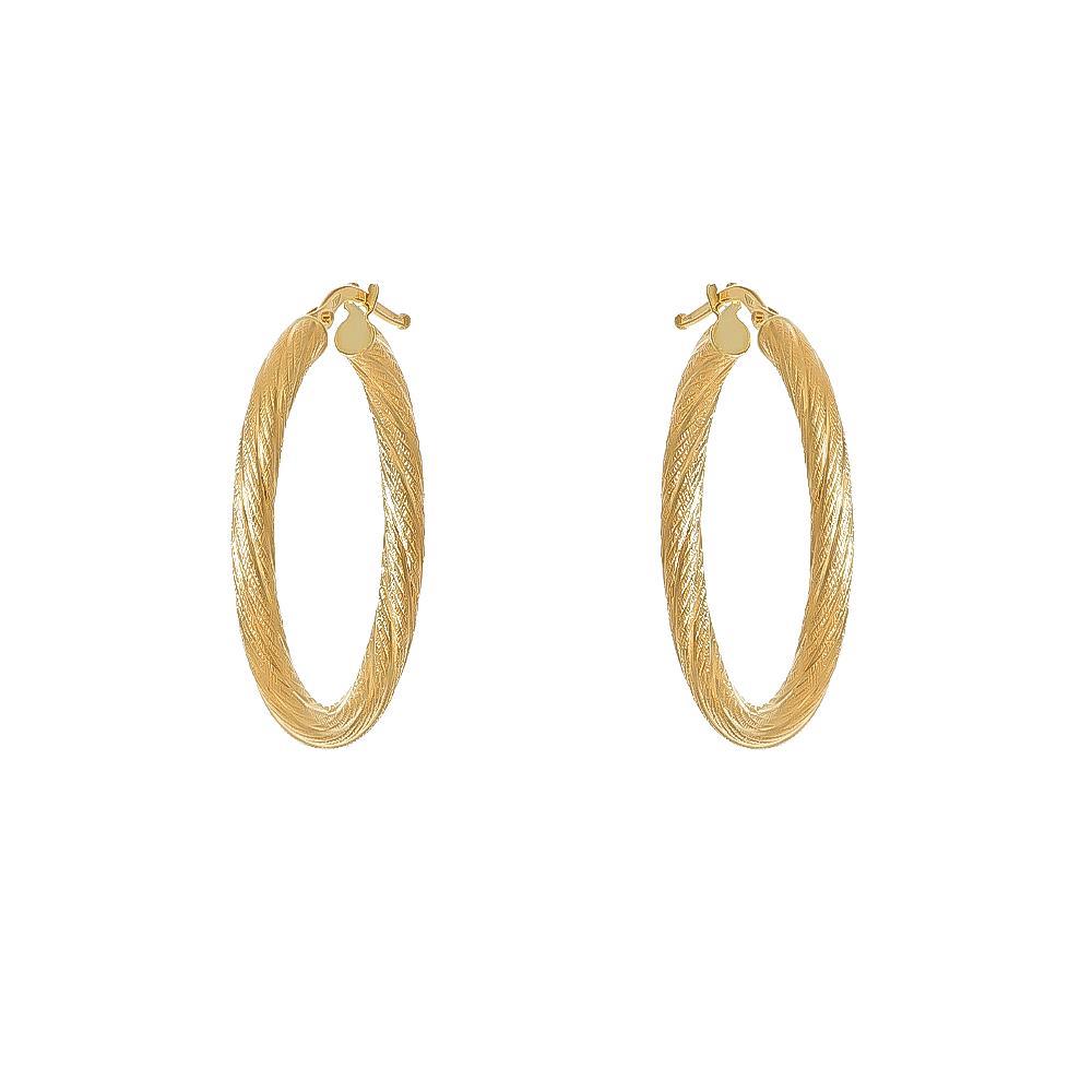 Orecchini Cerchi in Oro Giallo 18 Kt