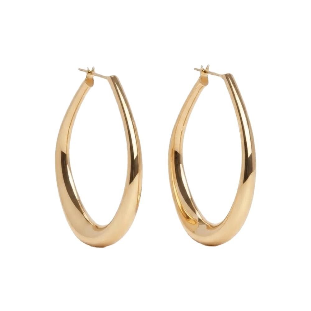 Orecchini Cerchi Ondulati in Oro Giallo 18 Kt