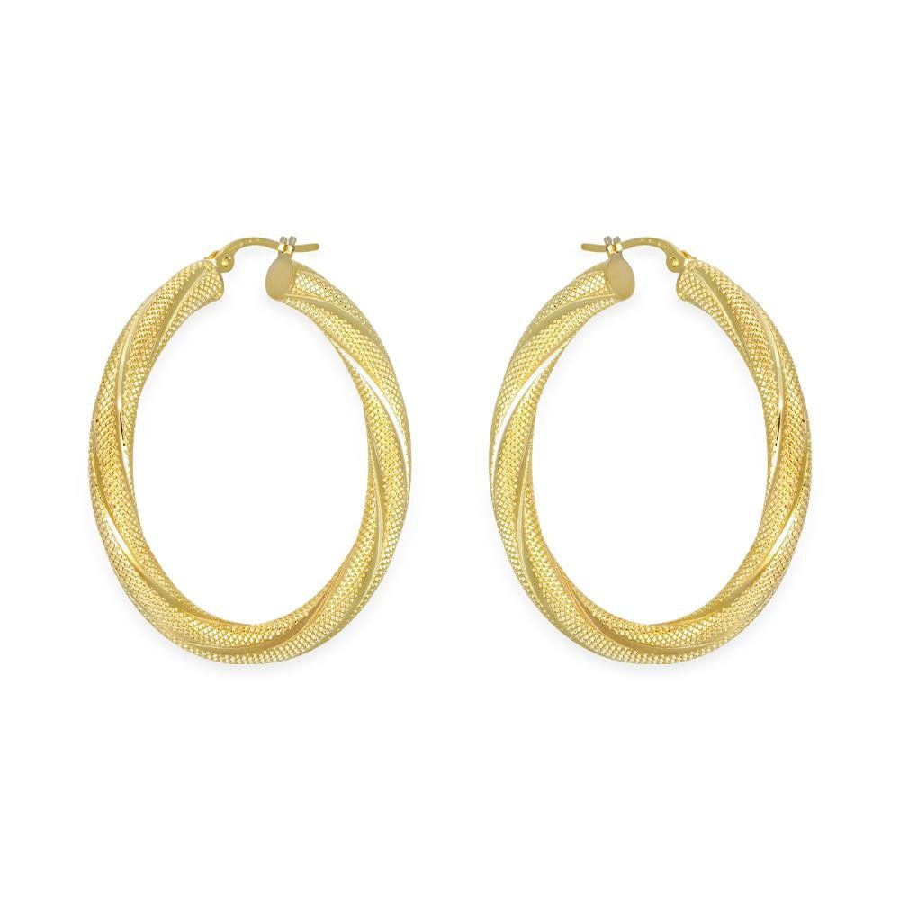 Orecchini Cerchi Torcion In Oro Giallo 18 Kt