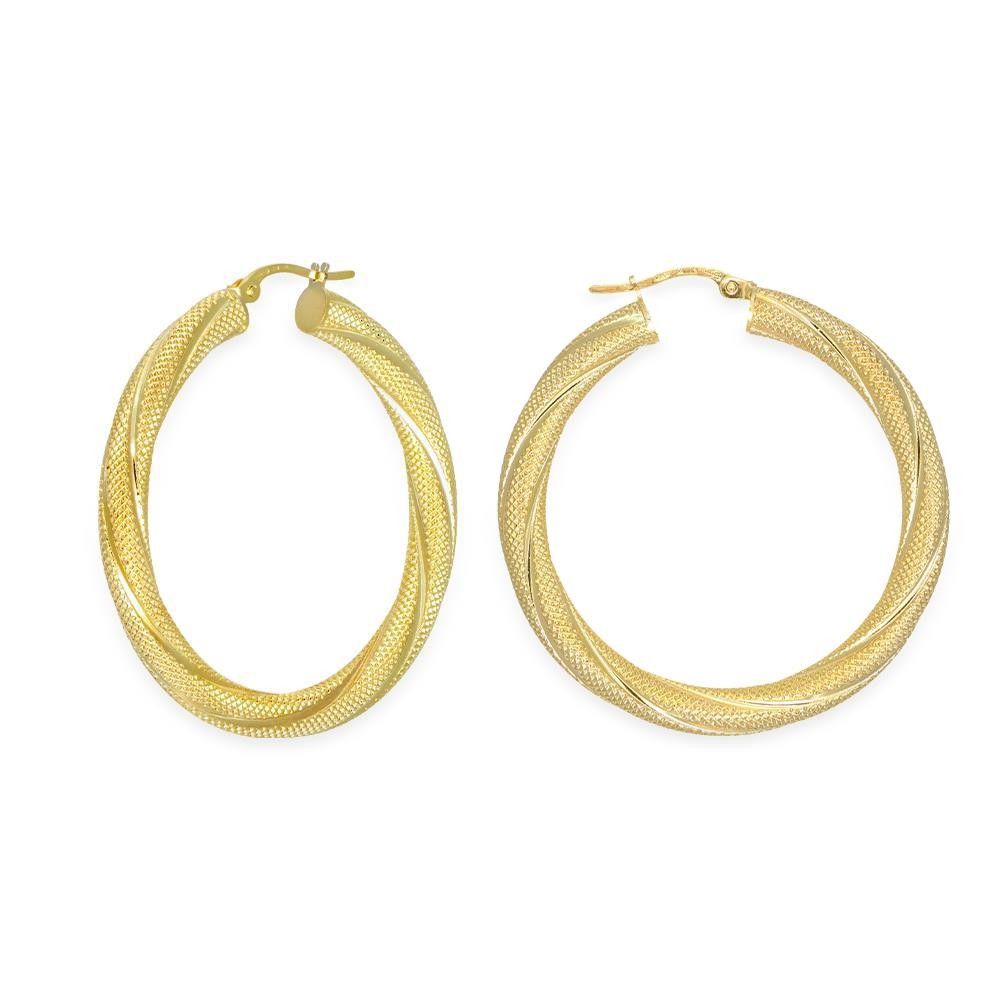 Orecchini Cerchi Torcion In Oro Giallo 18 Kt