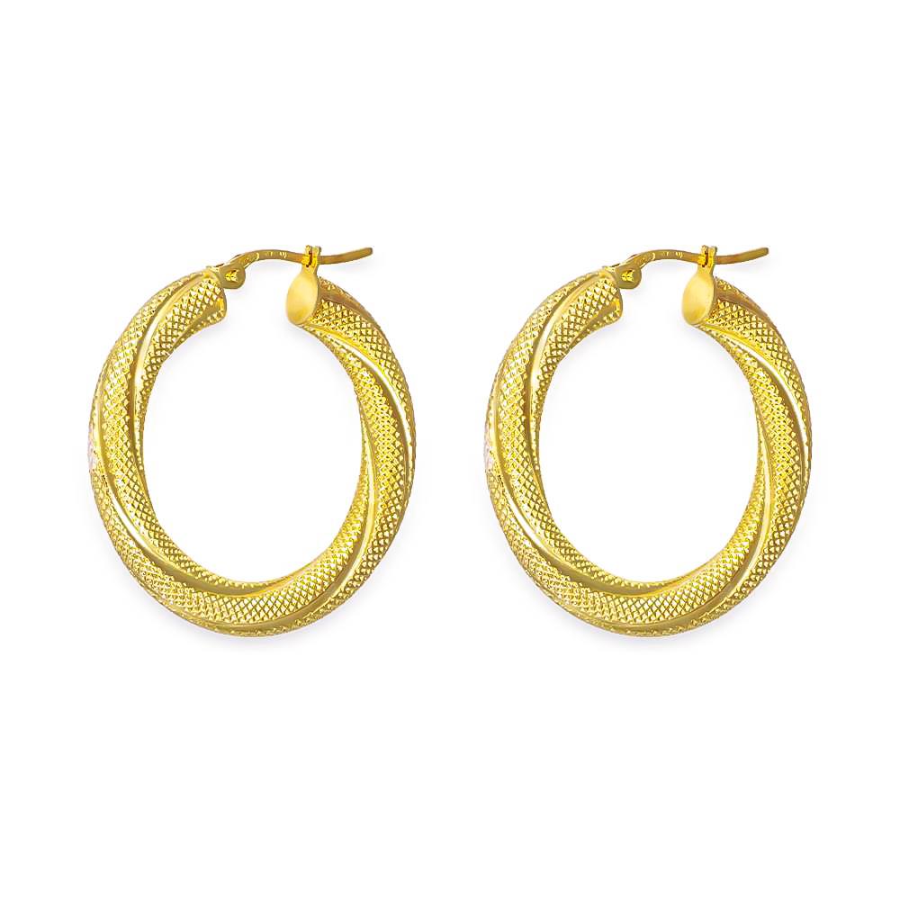 Orecchini Cerchi Torcion in Oro Giallo 18 Kt