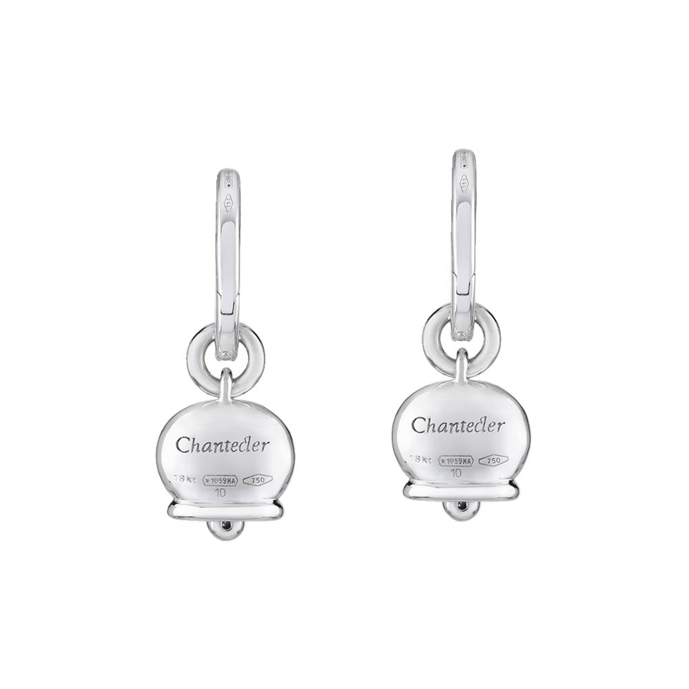 Orecchini Chantecler Campanelle Oro KT 18 Galletto in Pavè di Diamanti