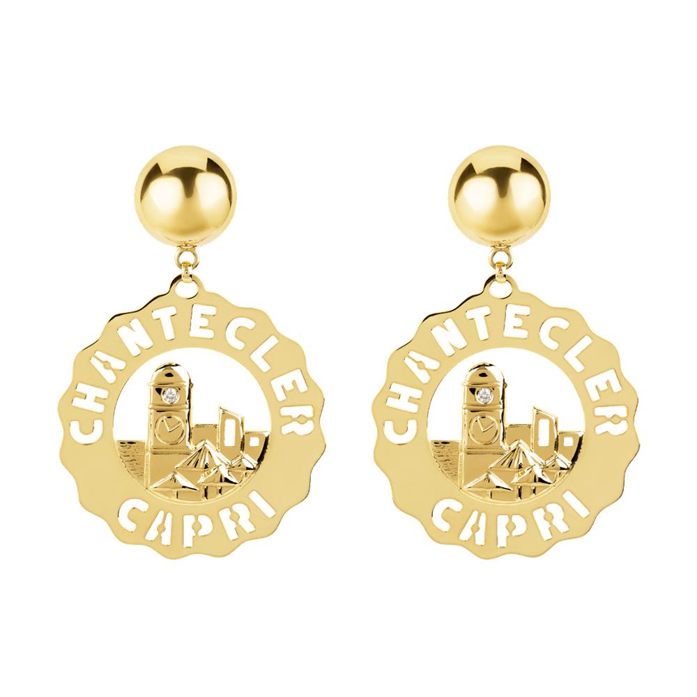 Orecchini Chantecler Logo Oro KT 18 Piazzetta