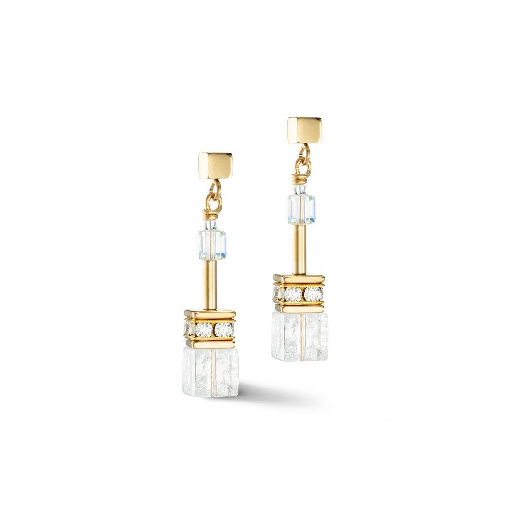 Orecchini Coeur De Lion GeoCUBE® Iconic Nature oro-bianco