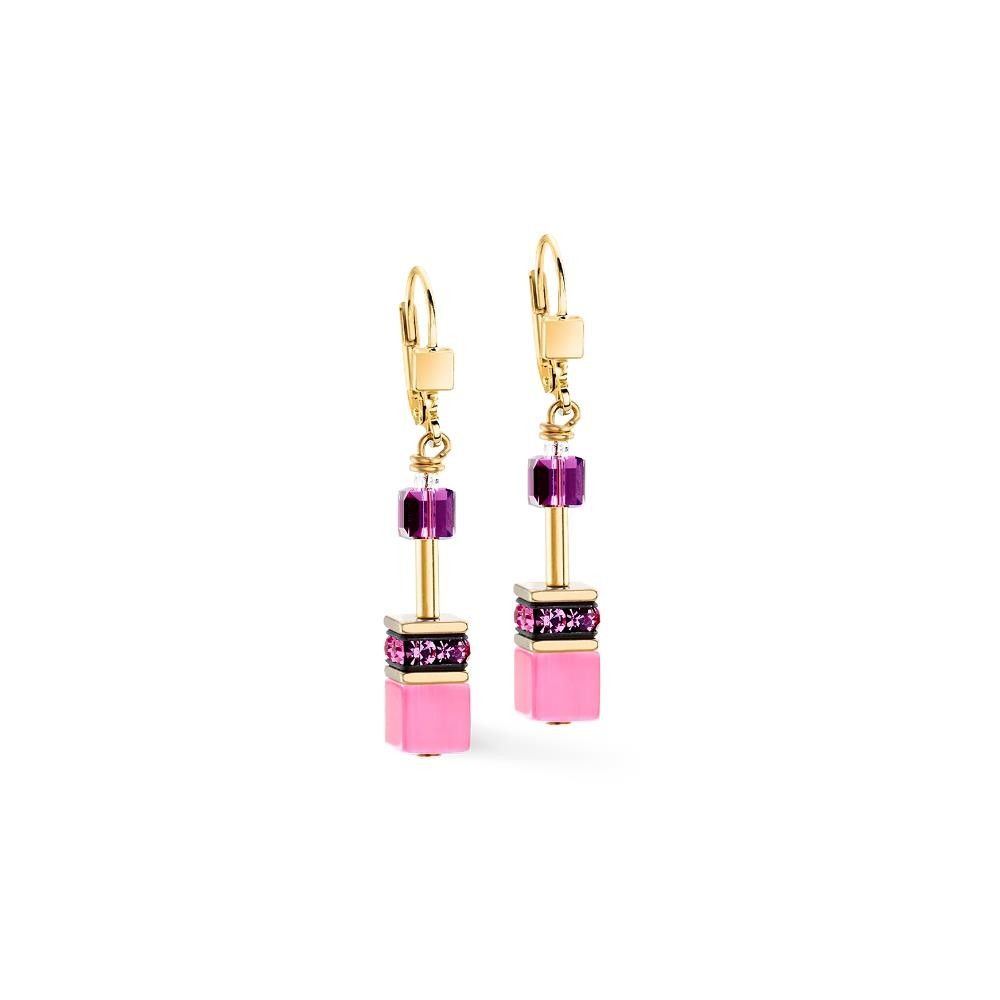 Orecchini Coeur De Lion GeoCUBE® Iconic rosa-lilla