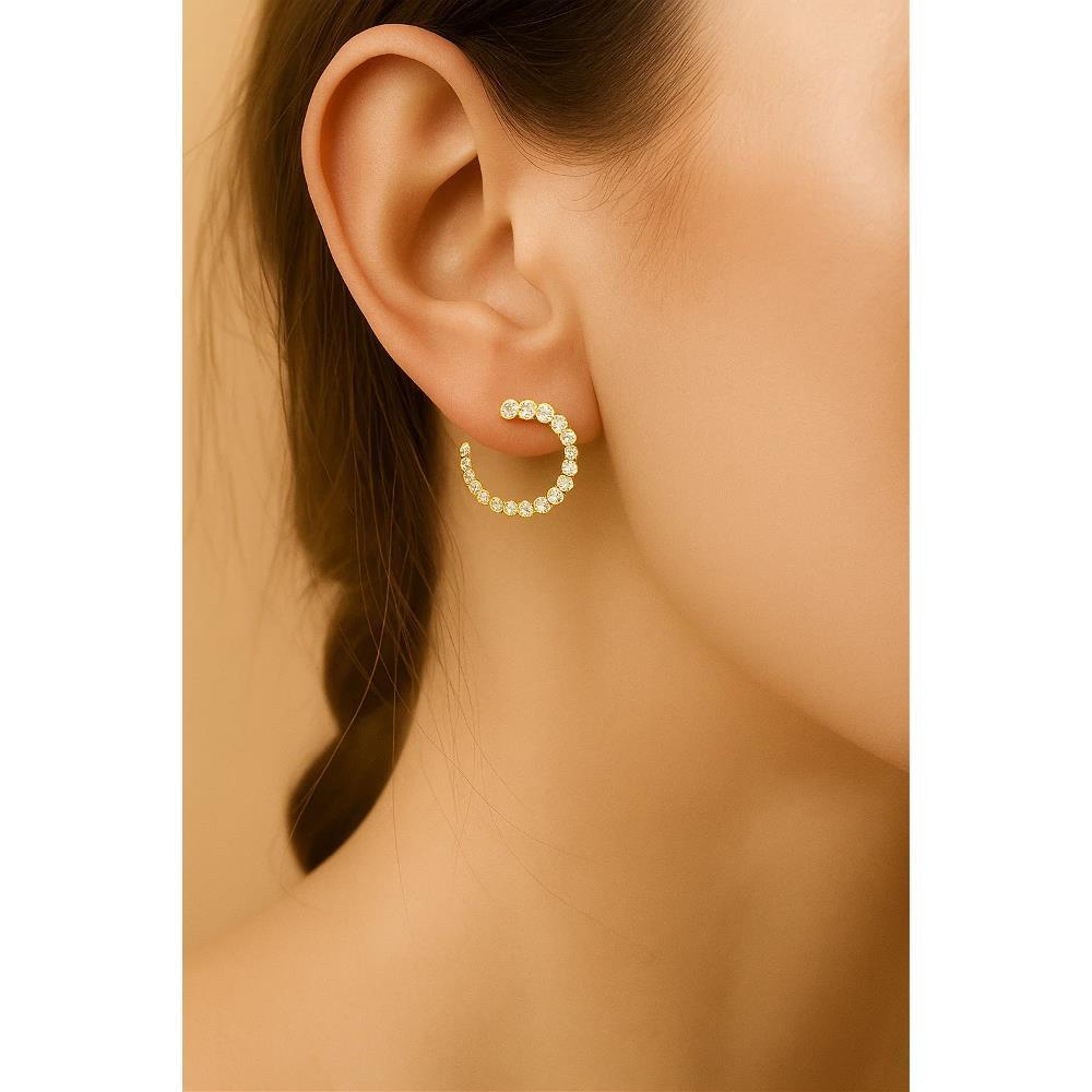 Orecchini Crivelli Cerchi in Oro Giallo 18 Kt e Diamanti