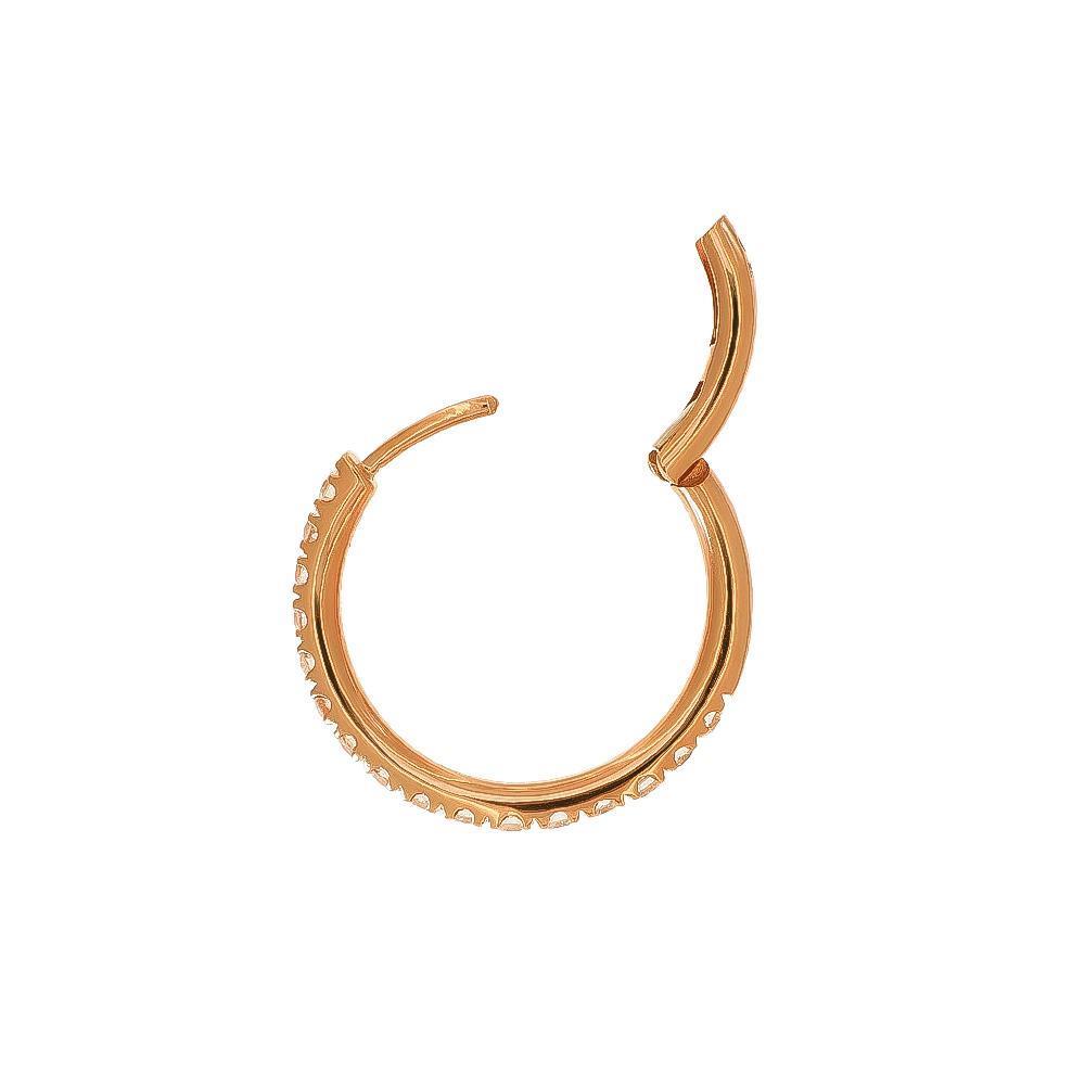 Orecchini Crivelli Cerchi Onda in Oro Rosa 18 Kt e Diamanti