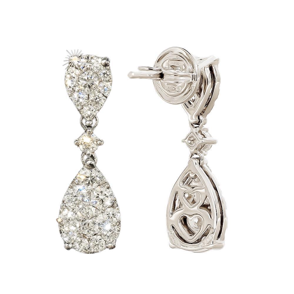 Orecchini Crivelli Pendenti in Oro Bianco 18 Kt e Diamanti