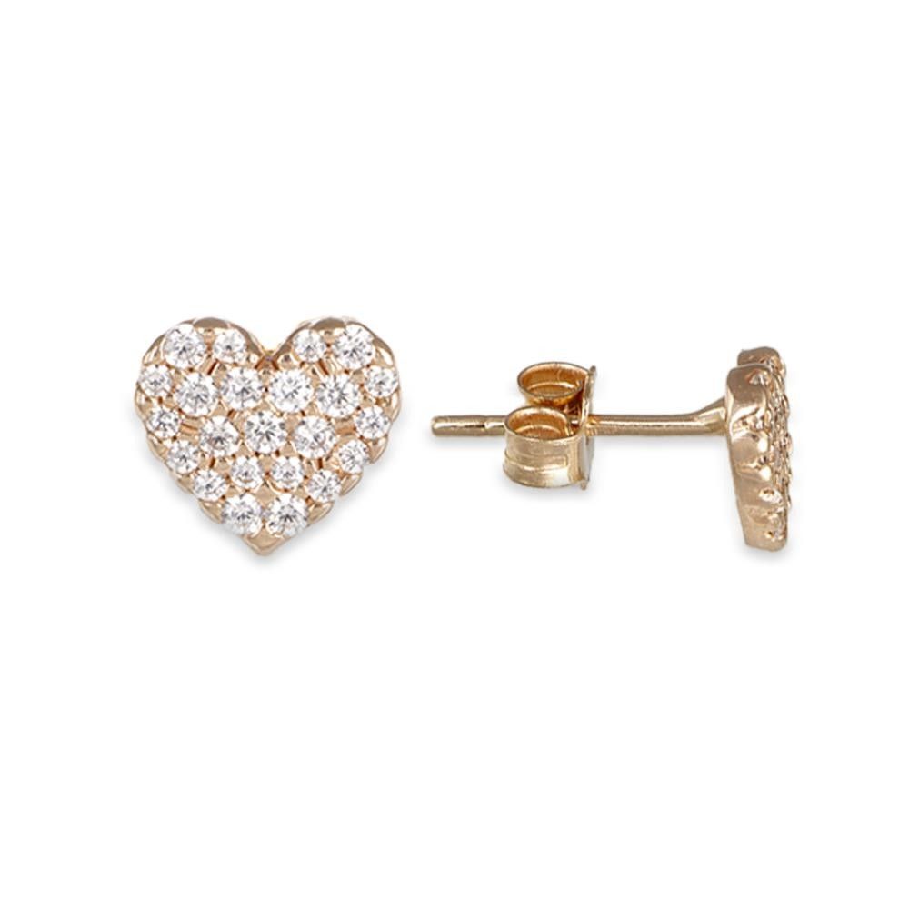 Orecchini Cuori in Oro Giallo 18 Kt