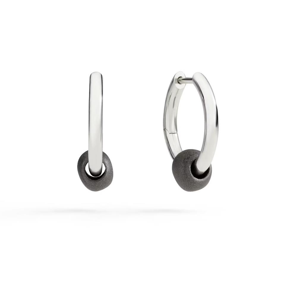 Orecchini Dodo Hoop Pepita Argento & Titanio