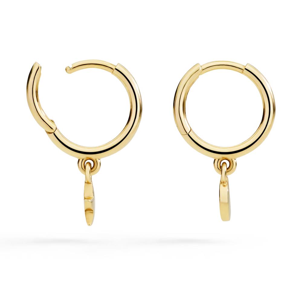 Orecchini Dodo Hoop Yellow Gold Star & Moon