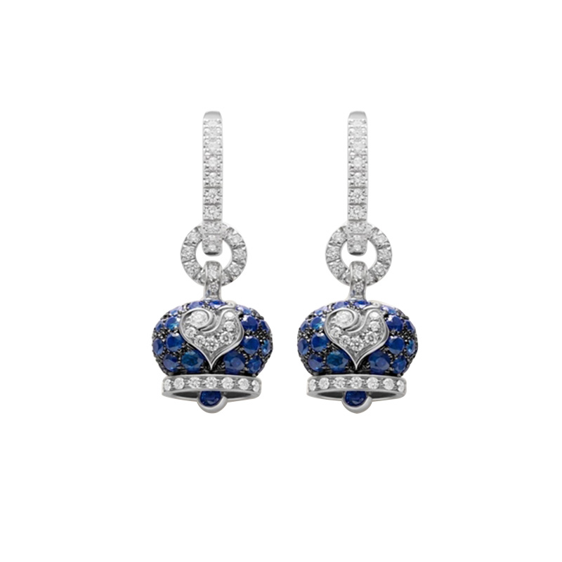 Orecchini Donna Chantecler Campanella piccoli zaffiro blu diamante