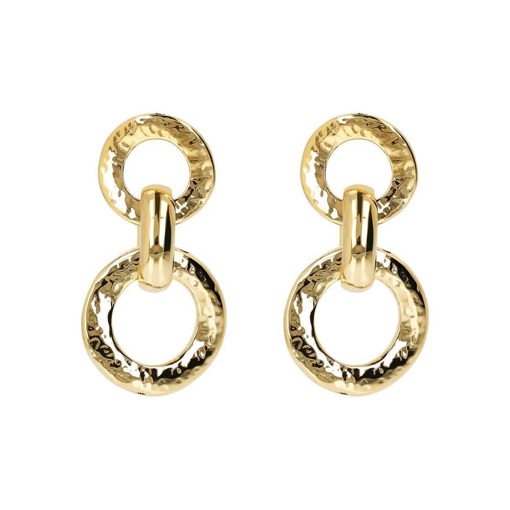 Orecchini Etrusca Pendenti Martellati con Anelli Graduati