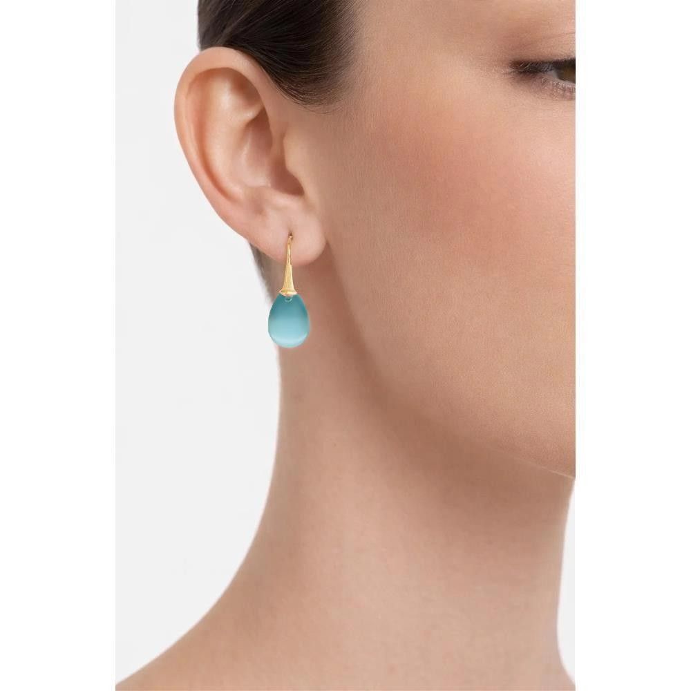 Orecchini Evanueva a Goccia in Oro Giallo 18 Kt e Topazio