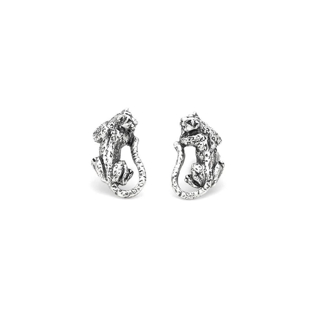 Orecchini A Perno In Argento Sterling Con Stampa Leopardo - Rotondi 8 Mm, Per Bambine E Donne, In Elegante Confezione Regalo Zenvie