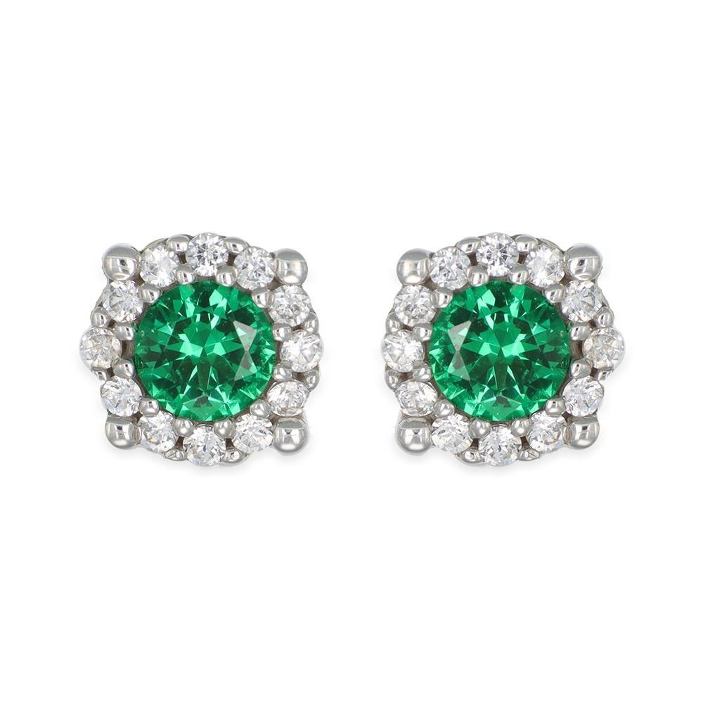 Orecchini in Oro Bianco 18 Kt e Cubic Zirconia