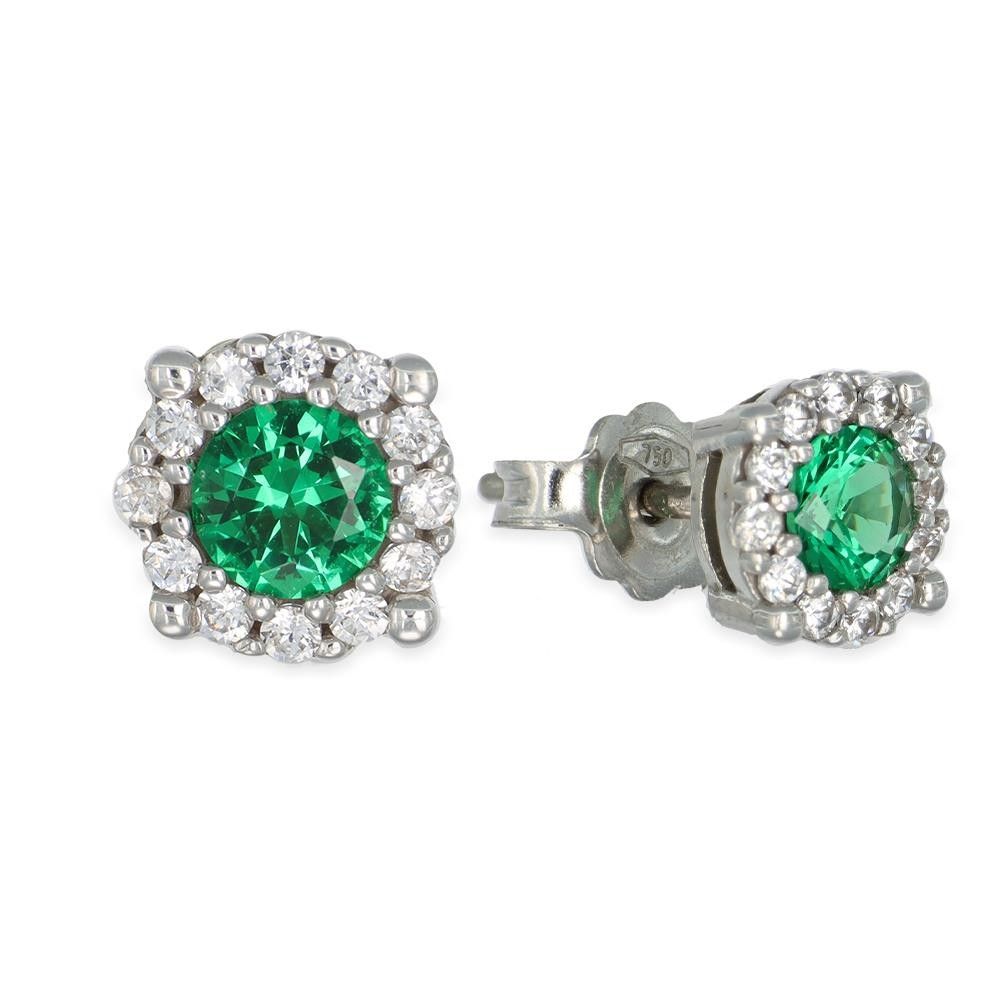 Orecchini in Oro Bianco 18 Kt e Cubic Zirconia