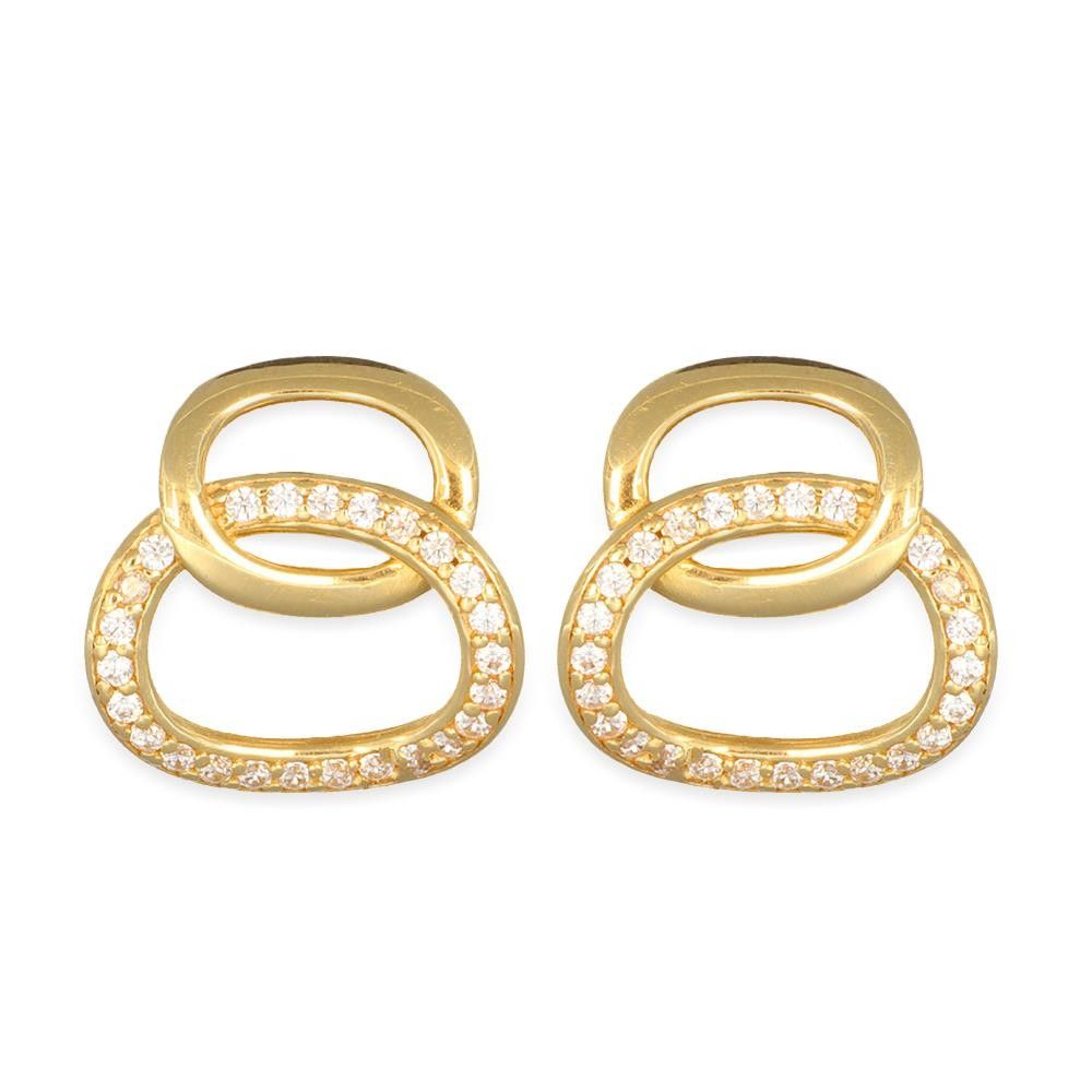 Orecchini in Oro Giallo 18 Kt e Cubic