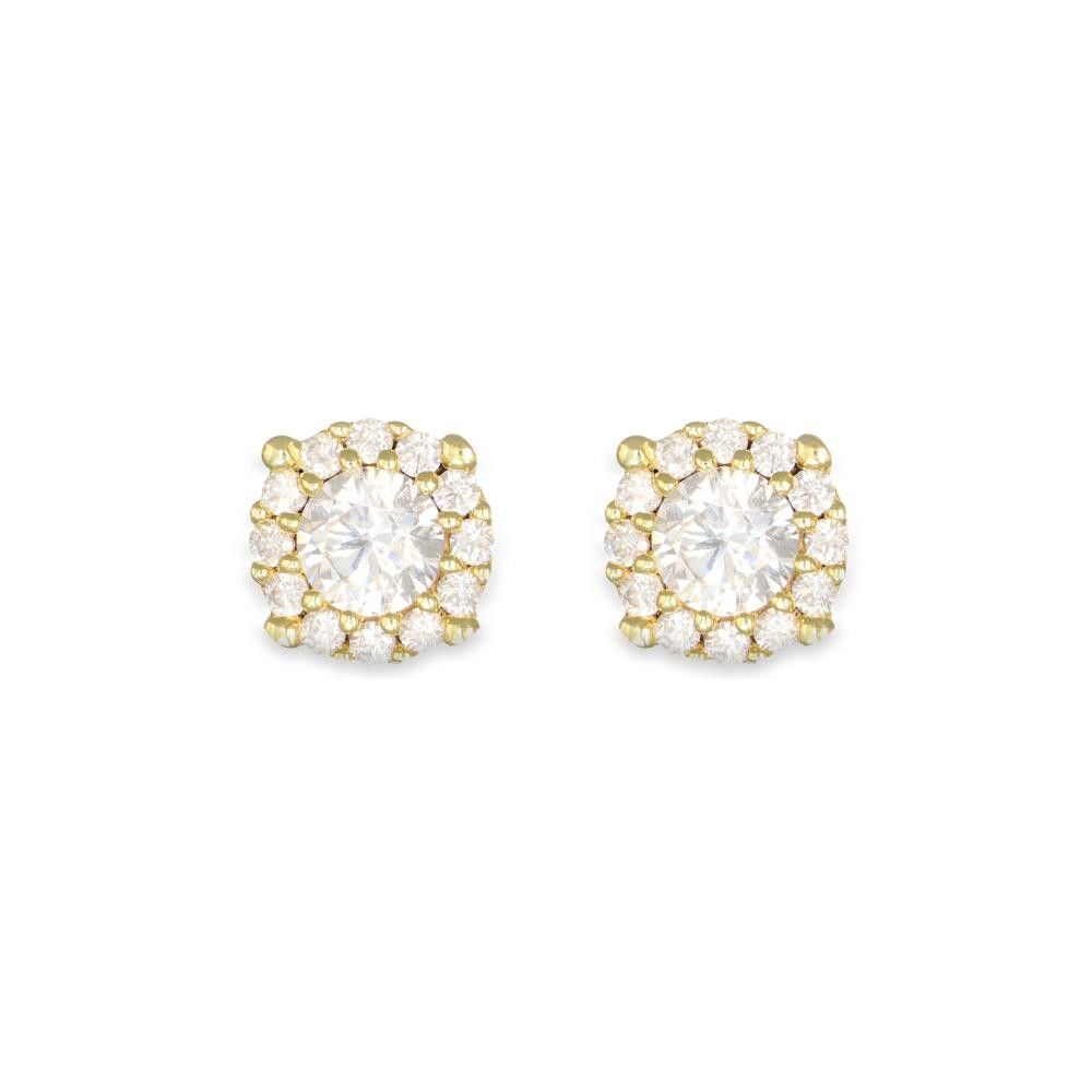 Orecchini in Oro Giallo 18 Kt e Cubic