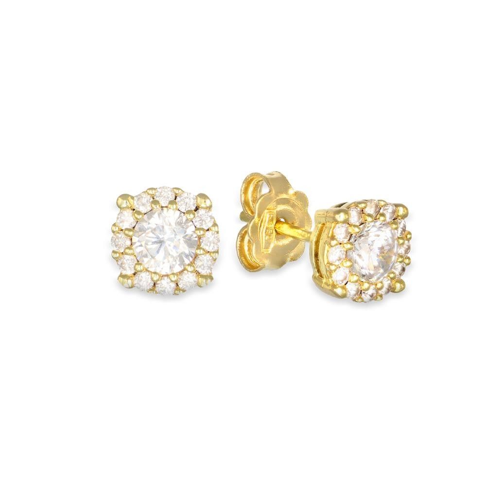 Orecchini in Oro Giallo 18 Kt e Cubic