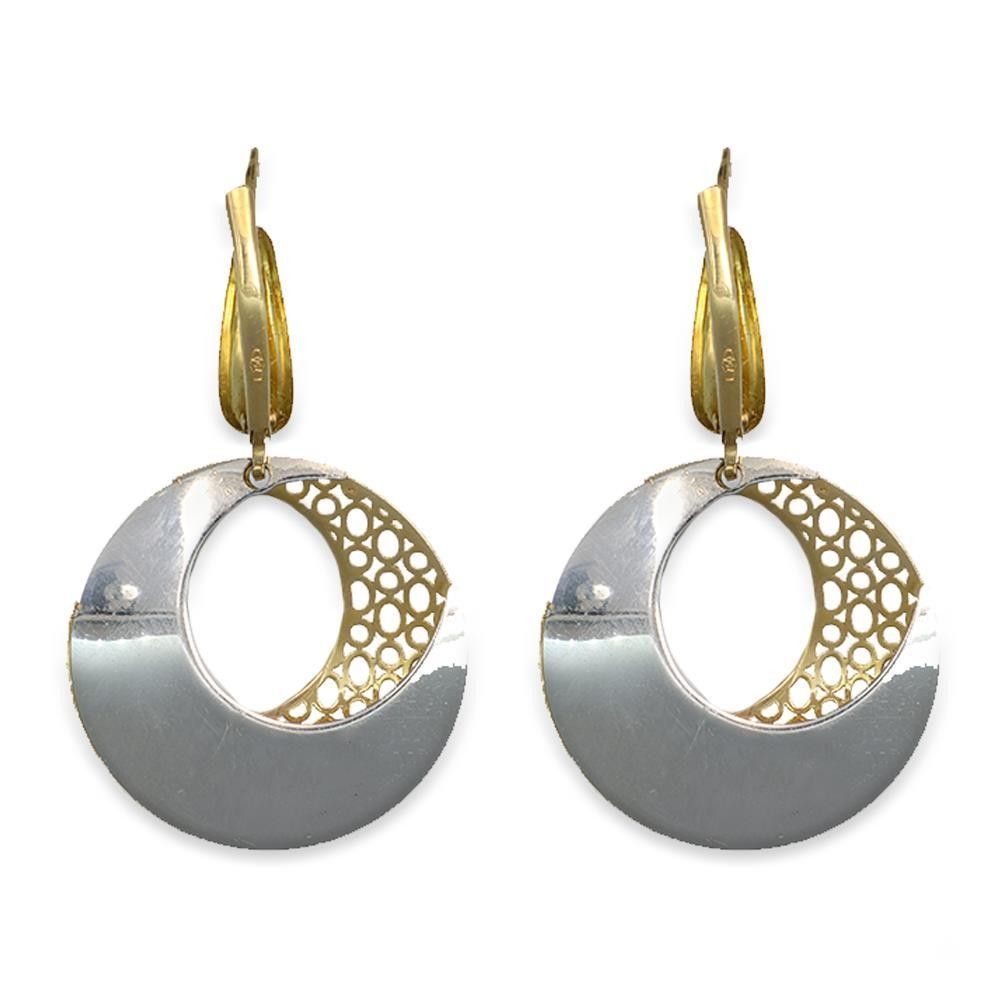 Orecchini in Oro Giallo e Bianco 18 Kt
