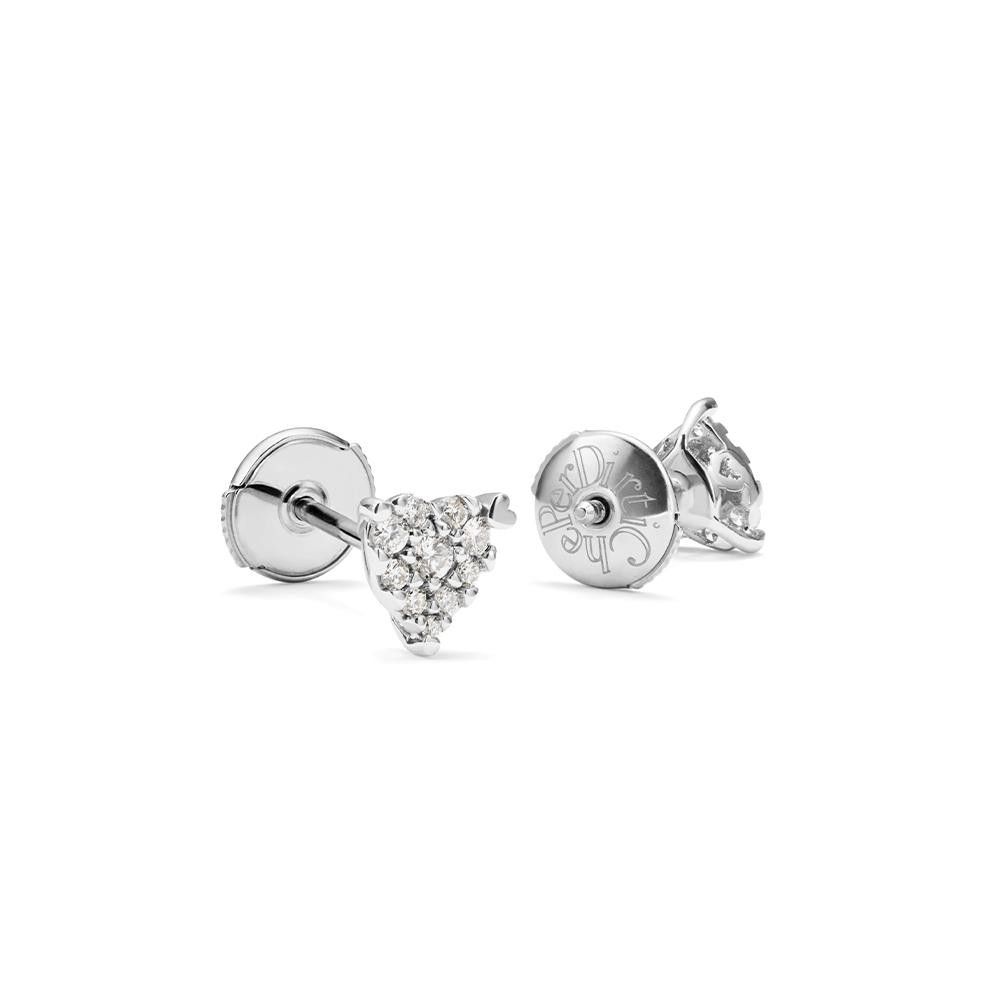 Orecchini Infinito Cuore Punto Luce in Oro Bianco 18 Kt e Diamanti 0,26 ct.