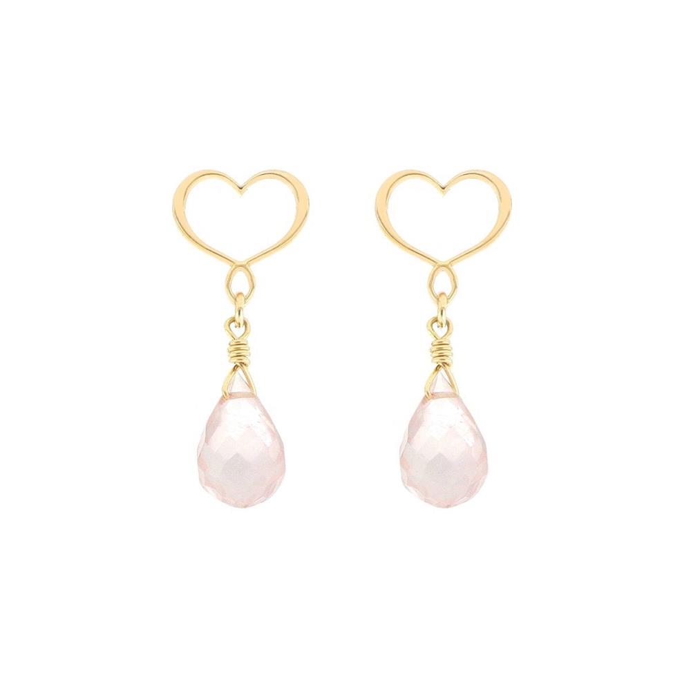 Orecchini Maman Et Sophie Cuore Maman Quarzo Rosa