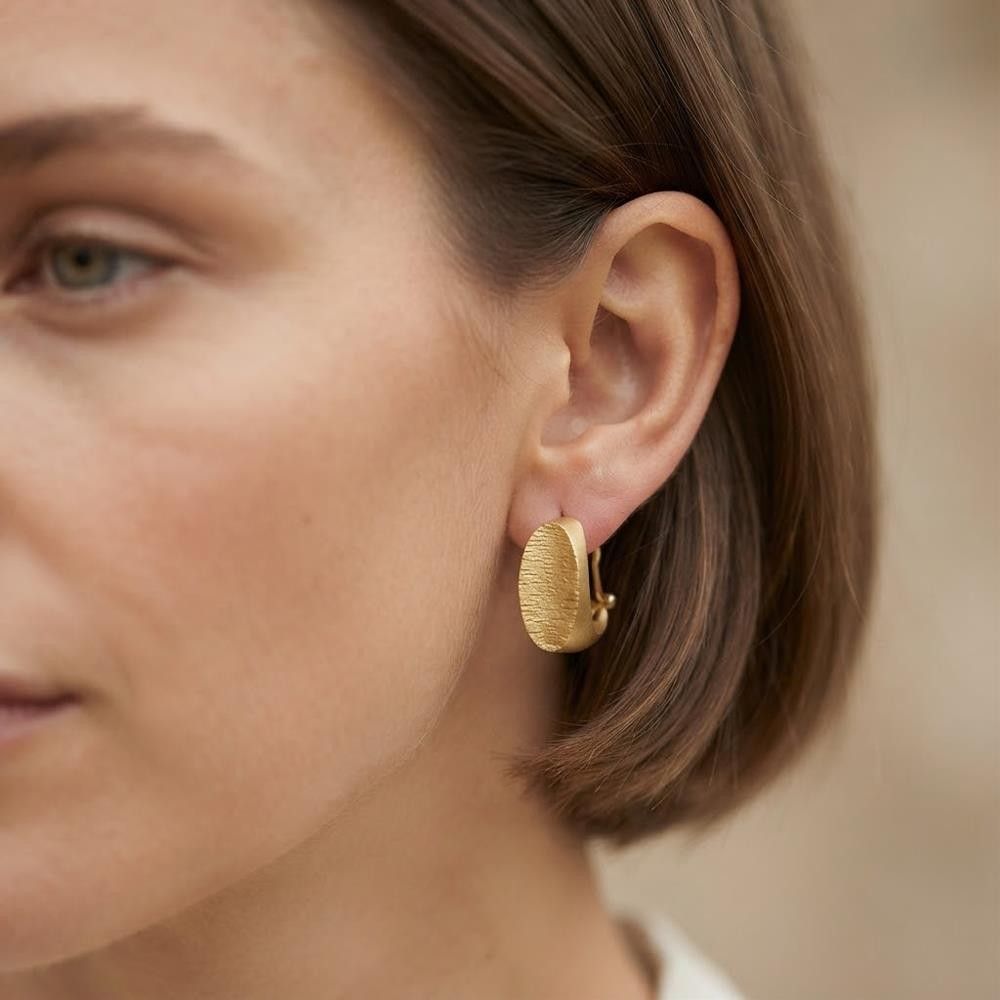 Orecchini Ovali in Oro Giallo 18 Kt