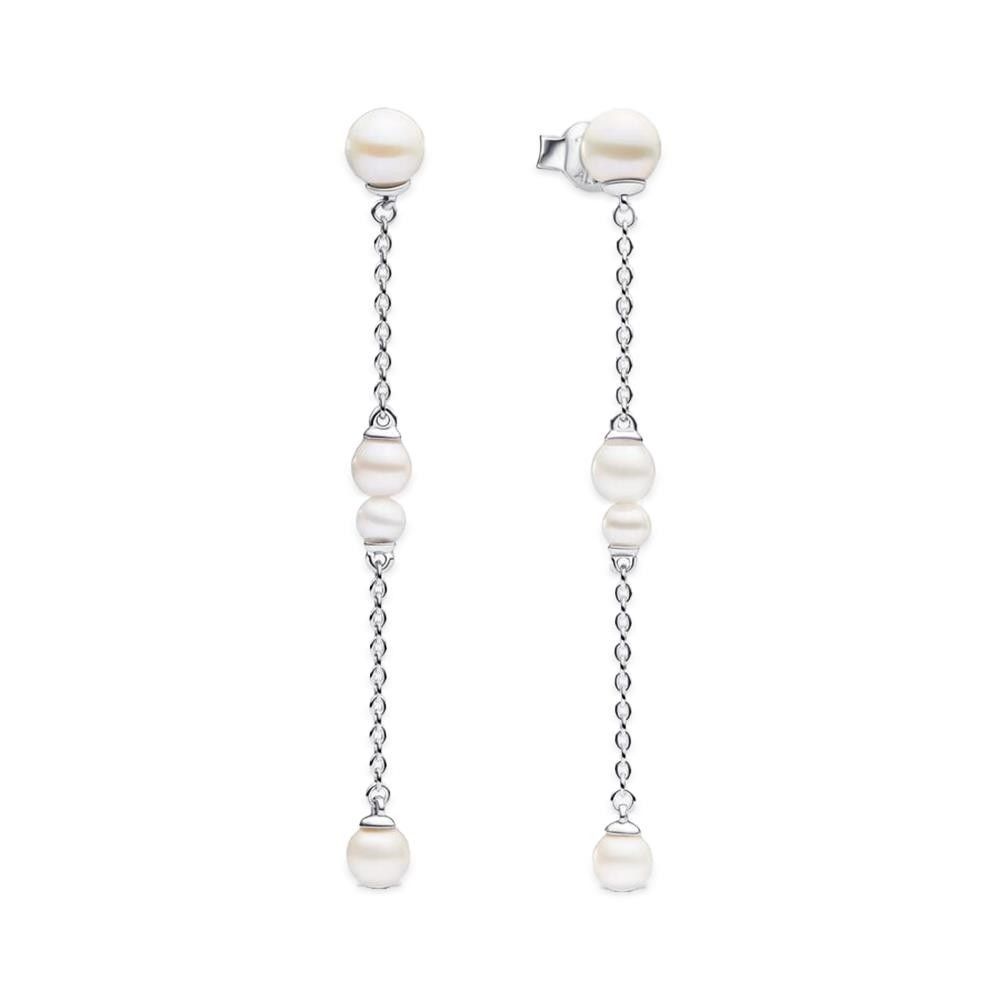 Orecchini Pandora Pendenti Catena con Perle d’Acqua Dolce Coltivate