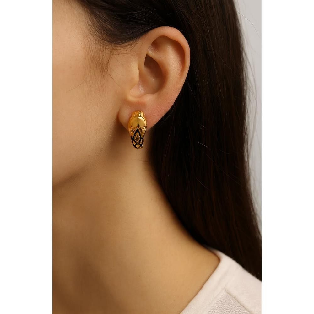 Orecchini Pantere in Oro Giallo 18 Kt e Cubic Verde Smeraldo