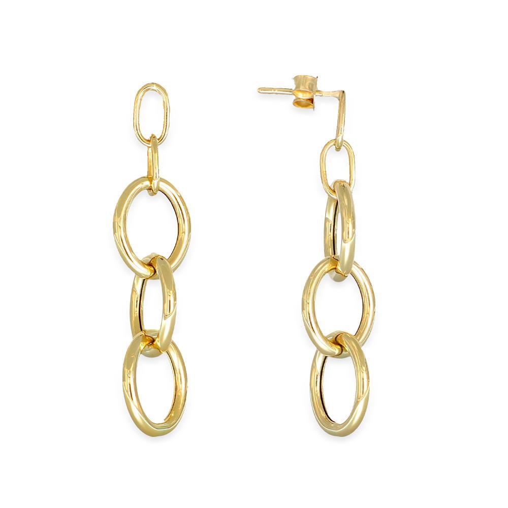 Orecchini Pendenti a Catena in Oro Giallo 18 Kt