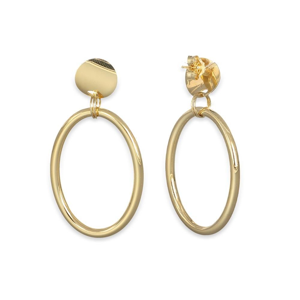 Orecchini Pendenti a Cerchio in Oro Giallo 18 Kt