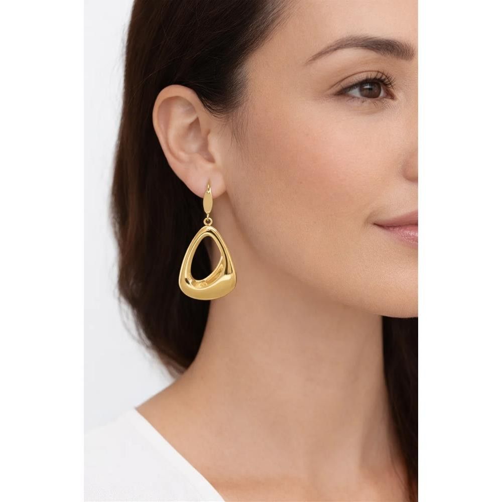 Orecchini Pendenti Bombati in Oro Giallo 18 Kt