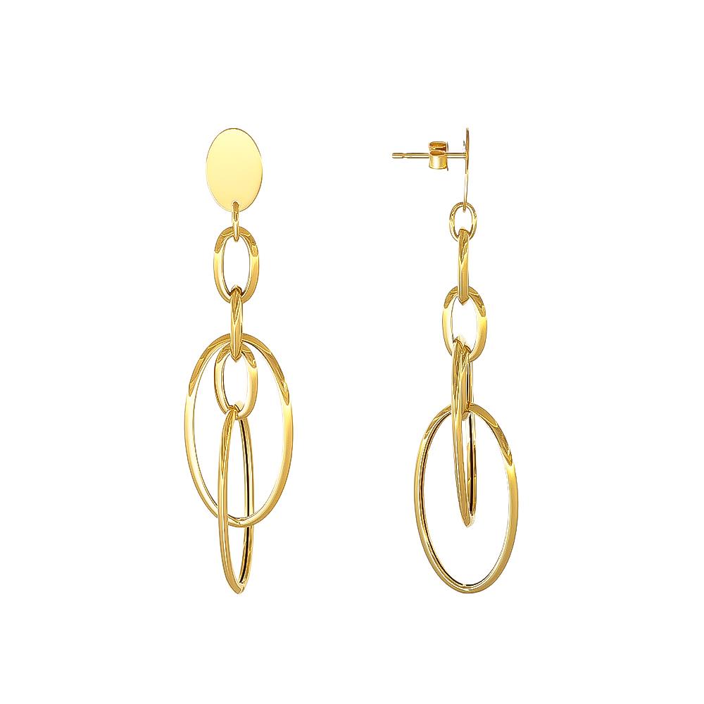 Orecchini Pendenti Catene in Oro Giallo 18 Kt