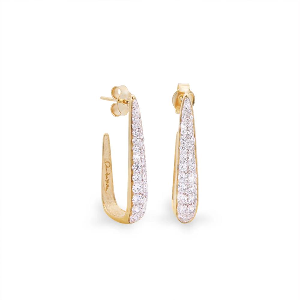 Orecchini Rue Des Mille Cleo Lady Tall Pavè Gold