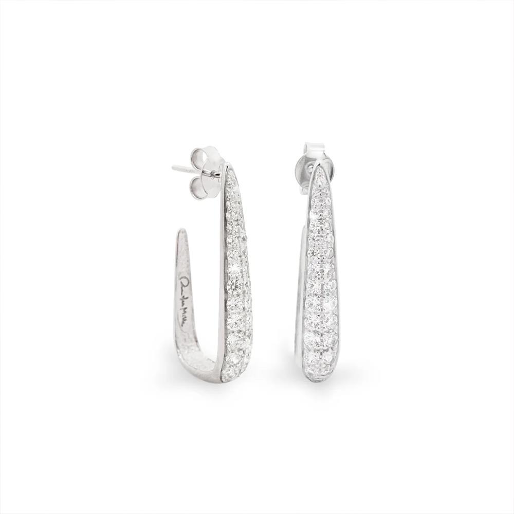 Orecchini Rue Des Mille Cleo Lady Tall Pavè Silver