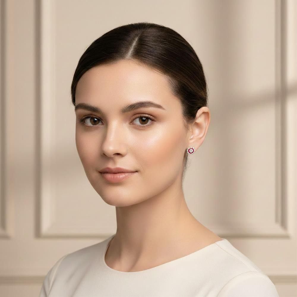 Orecchini Songa in Oro Giallo 18 Kt e Rubini