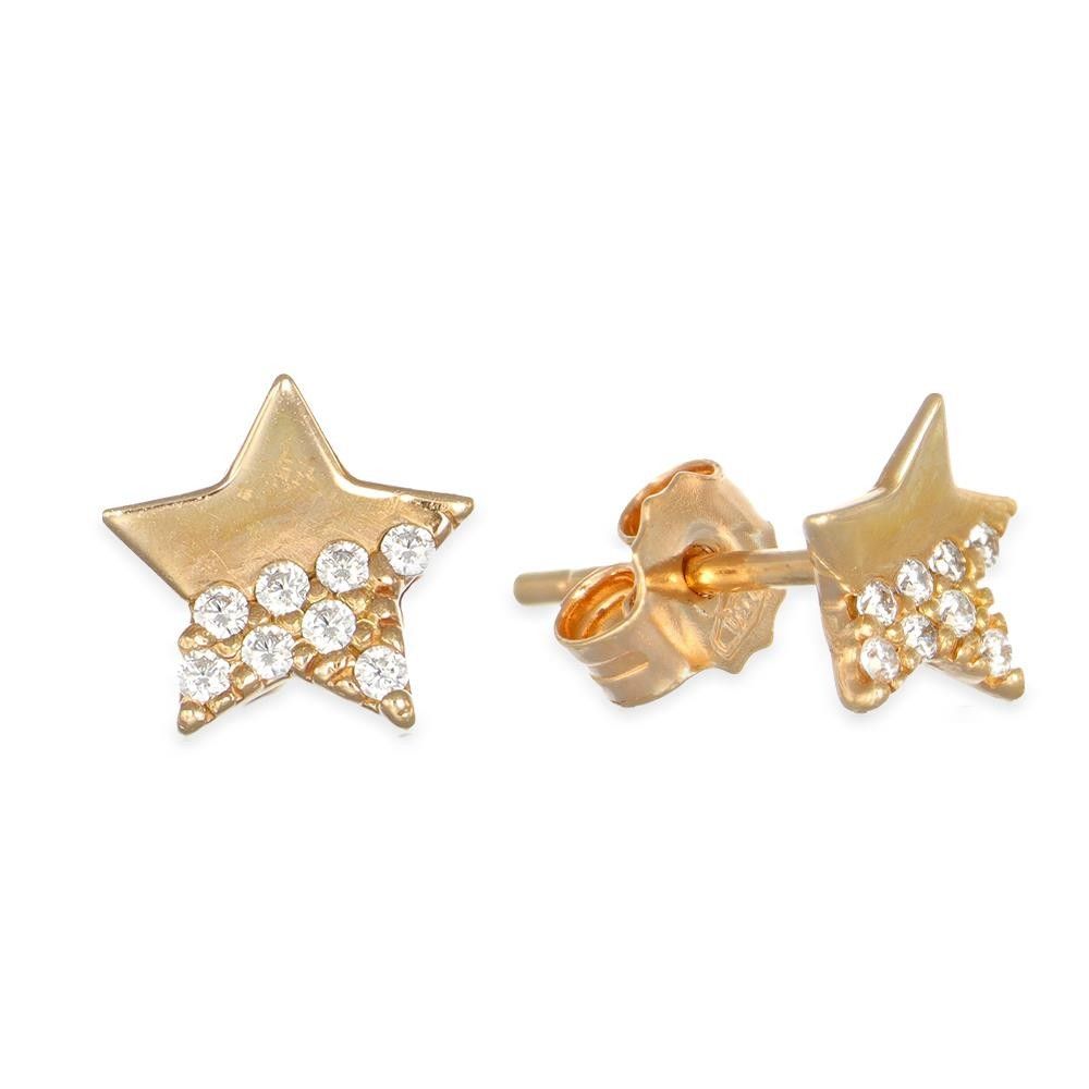 Orecchini Stelle in Oro Rosa 18 Kt e Cubic Zirconia