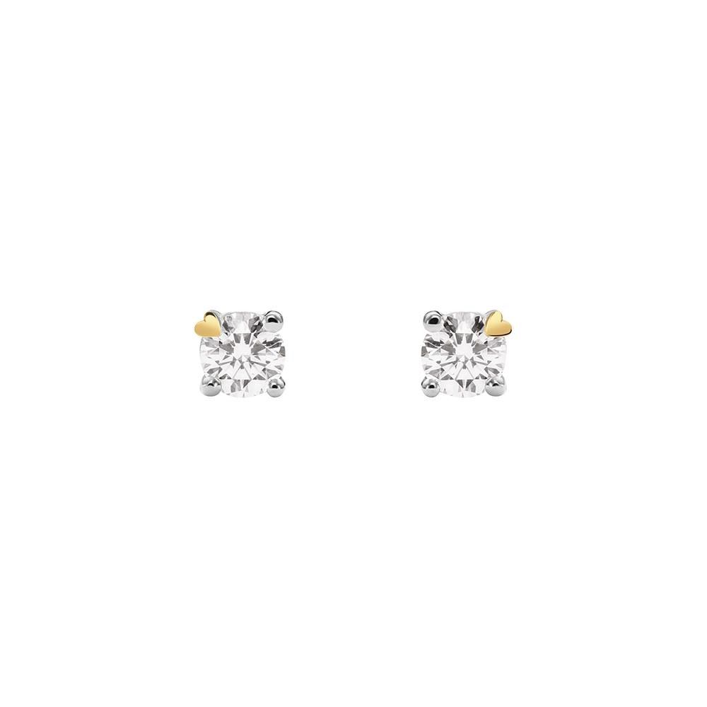 Orecchini Unica Classica Punto Luce in Oro Bianco 18 Kt e Diamanti 0,30 ct.