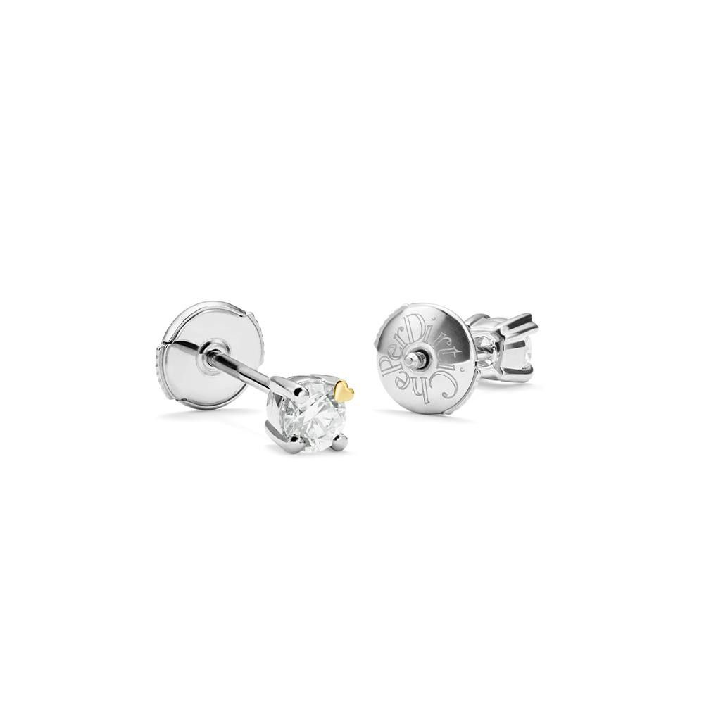Orecchini Unica Classica Punto Luce in Oro Bianco 18 Kt e Diamanti 0,30 ct.