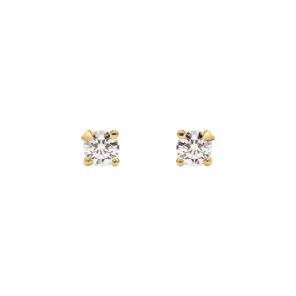 Orecchini Unica Classica Punto Luce in Oro Giallo 18 Kt e Diamanti 0,20 ct.