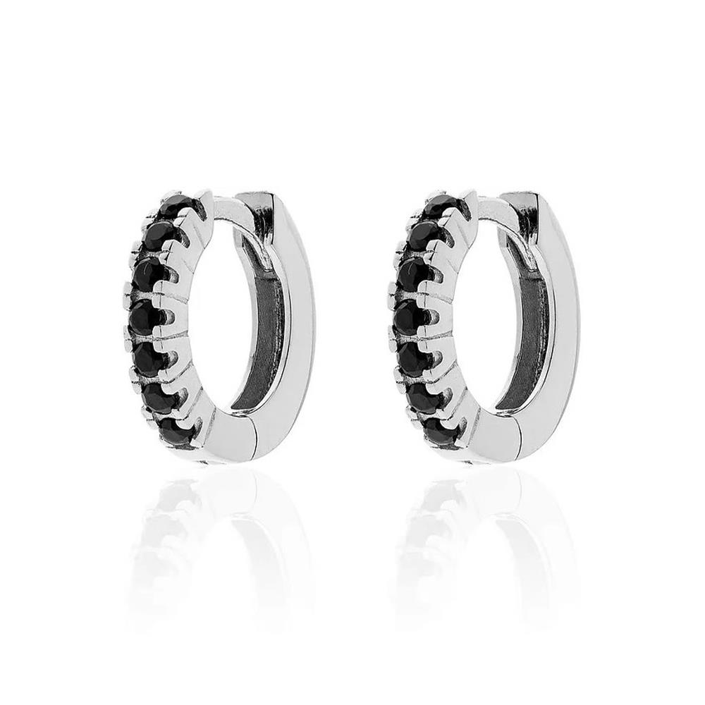 Orecchini Unoaerre in argento con zirconia cubica nera