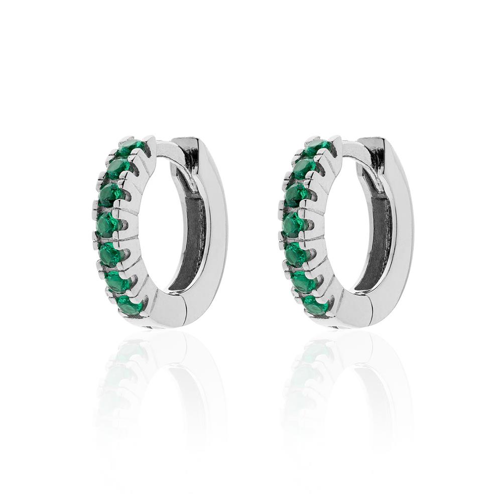 Orecchini Unoaerre in argento con zirconia cubica verde