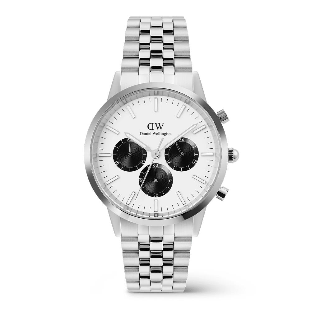 Orologio Daniel Wellington Iconic Chronograph Arch 5-Link Off- White Panda Silver