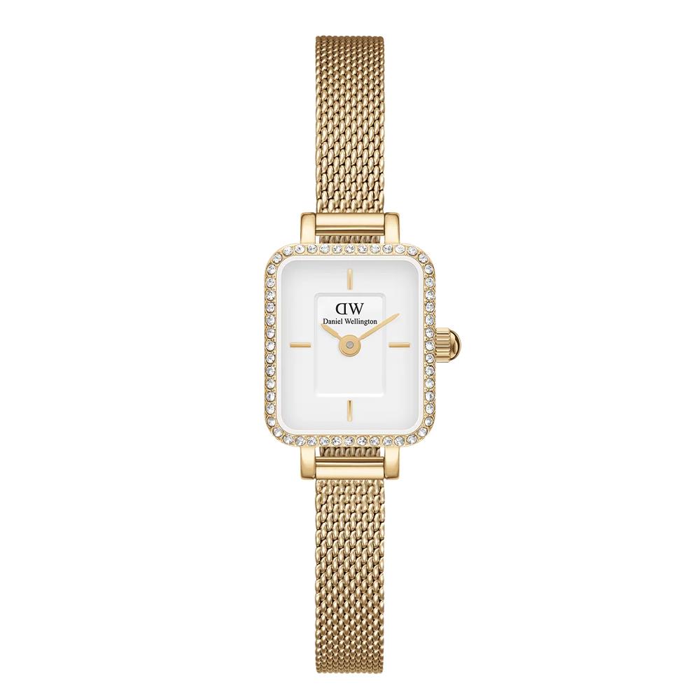 Orologio Daniel Wellington Quadro Mini Lumine Bezel Gold 15.4 x 18.2 mm