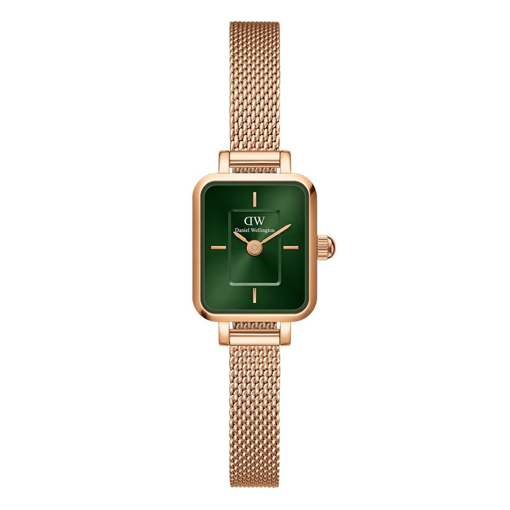 Orologio Daniel Wellington Quadro Mini Melrose Rose Gold Emerald 15.4x18.2 mm