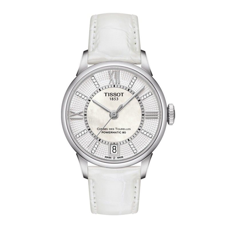 Orologio Donna Tissot Chemin des Tourelles powermatic 80 madreperla bianca